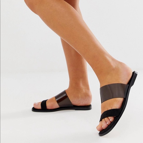 🆕 ASOS Wide Fit Clear Sandals - Picture 1 of 5